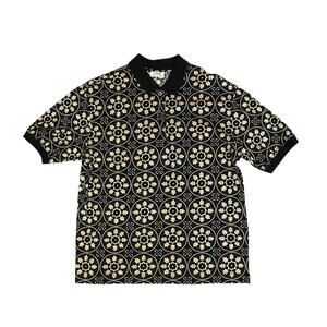 Mens Como Sport By Cobra Golf Polo Black Beige Abstract Print 100% Cotton Size M